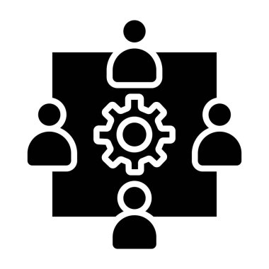 Takım çalışması iş simgesi, vektör illüstrasyonu