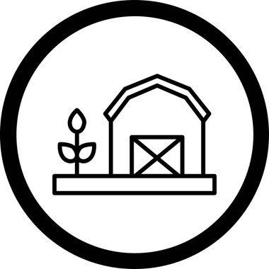 Çiftlik simgesinin vektör illüstrasyonu