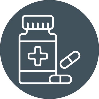 Tıbbi şişe vektör simgesi modern basit illüstrasyon