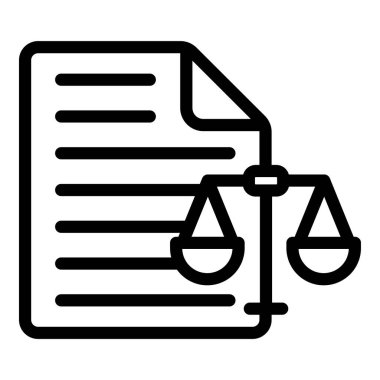 Adalet hattı vektör simgesine sahip belge.