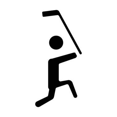 Golf sembolü, spor ve hobi, spor işareti, vektör illüstrasyonu, siyah arkaplan üzerine sağlam bir simge.