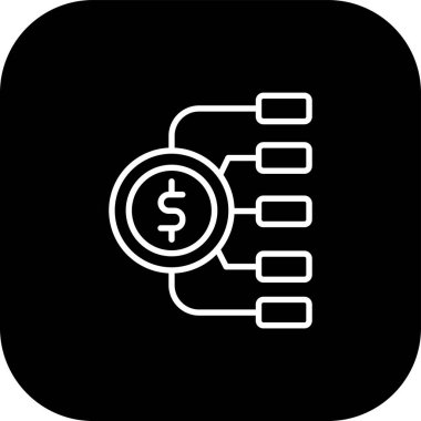 Dolar işareti simgesi, vektör çizimi