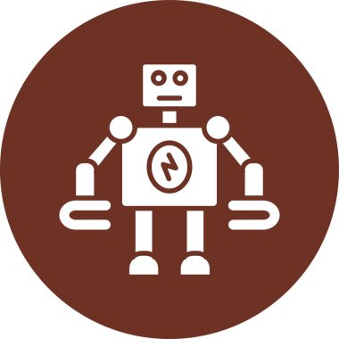 robot. Web simgesi basit illüstrasyon