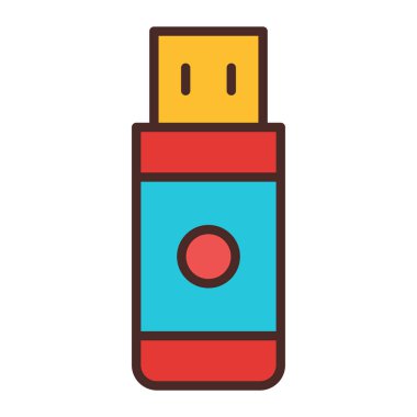 USB flash disk simgesi. vektör illüstrasyonu