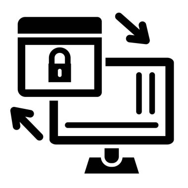 veri güvenliği vektör çizgisi simgeleri