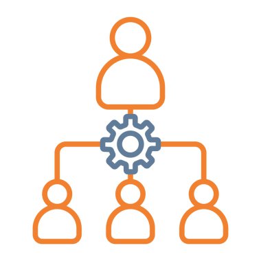 ağ simgesi. Vektör biçimi, turuncu ve gri arkaplan ve beyaz arkaplanlı iki renkli düz simgelerdir.,