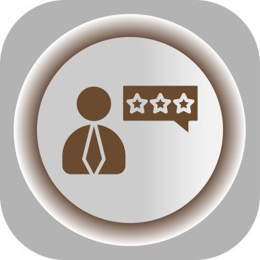 Müşteri değerlendirmeleri simgesi. Beyaz arka plan üzerinde Internet düğmesi