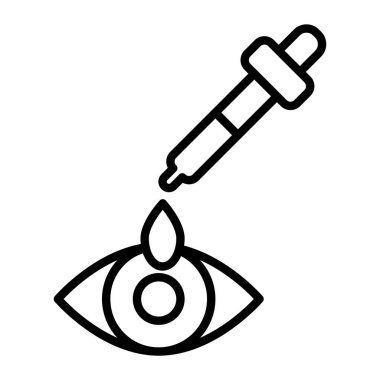 Göz bakım ikonu ana hatları vektörü. Göz bakımı