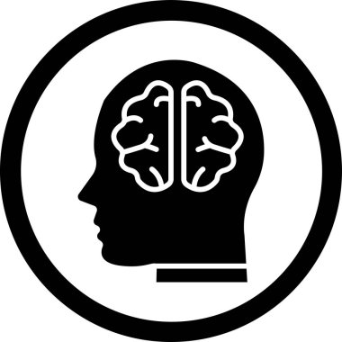 beyin ikonu vektör illüstrasyonu