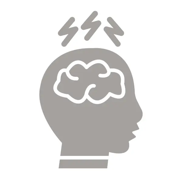 Beyaz arkaplanda izole edilmiş beyin fırtınası düz simgesi, vektör illüstrasyonu