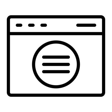 tarayıcı pencere çizgisi vektör simgesi