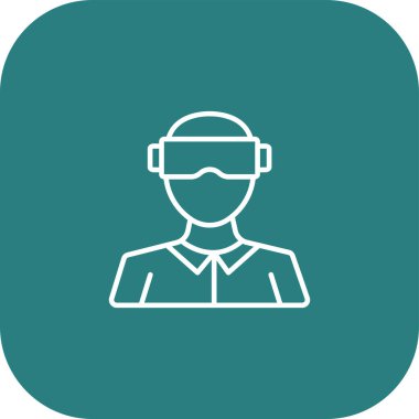 Koruyucu maskeli adam, basit vektör çizimi