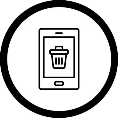 Soyut arkaplanda mobil simge izole edildi