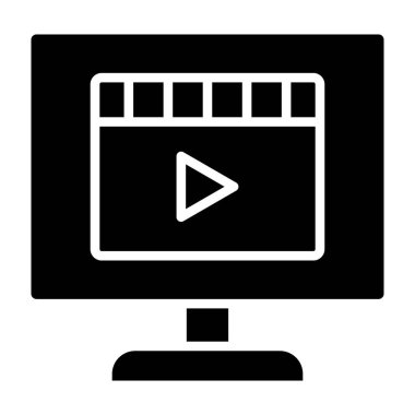 video glyph düz vektör deseni