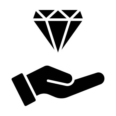 El ikonlu elmas. vektör biçimi düz ikonik semboldür, yuvarlak açılar, siyah renk, beyaz arkaplan.