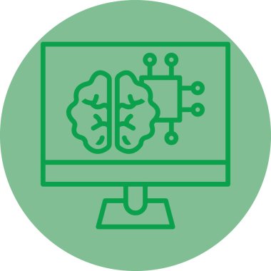 Beyin. Web simgesi basit illüstrasyon