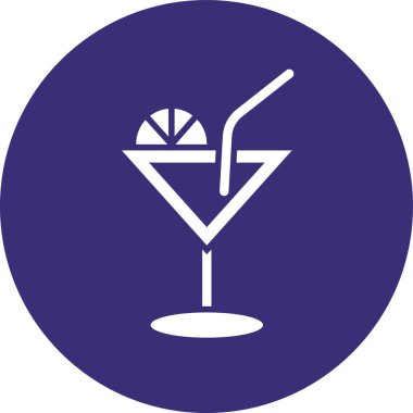 Kokteyl ikonu vektör illüstrasyonu