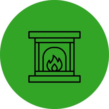 Şöminenin Vektör illüstrasyonu