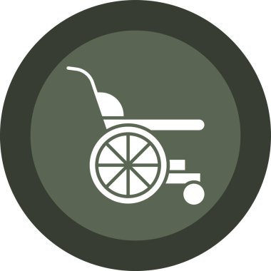 Tekerlekli sandalye düz vektör simgesi