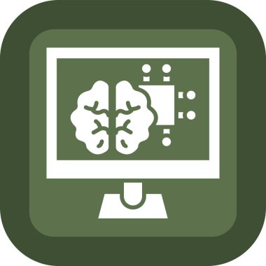 Beyin ikonu. düz vektör illüstrasyonu