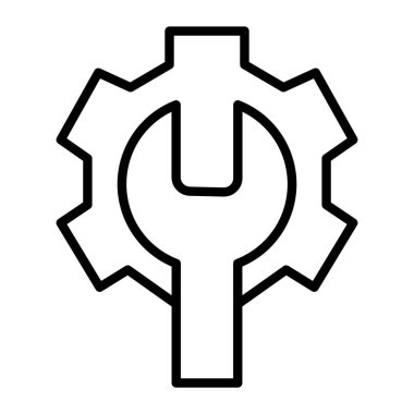 dişli vektör ince çizgi simgesi