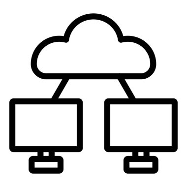 bulut hesaplama simgesi, vektör illüstrasyonu