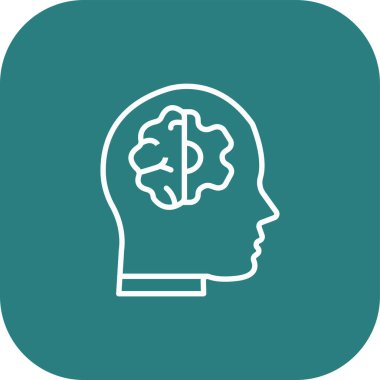 Soyut arkaplanda insan beyni simgesi izole edildi