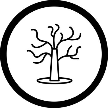 Ağaç simgesinin vektör illüstrasyonu