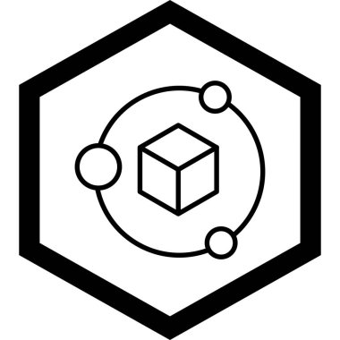 Bir küp simgesinin vektör illüstrasyonu