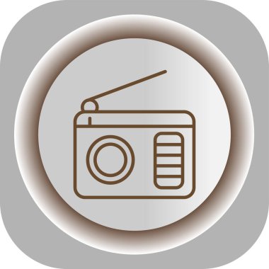 radyo ikonu. Beyaz arkaplanda internet düğmesi