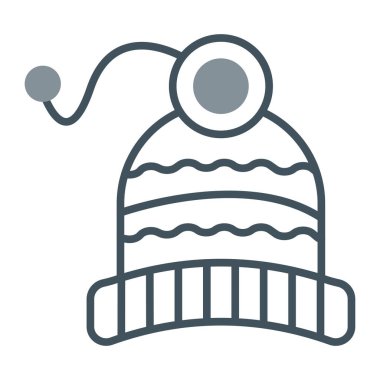 vektör noel şapkası simgesi, illüstrasyon, vektör, sembol