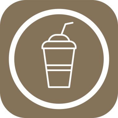 Milkshake web simgesi, vektör illüstrasyonu