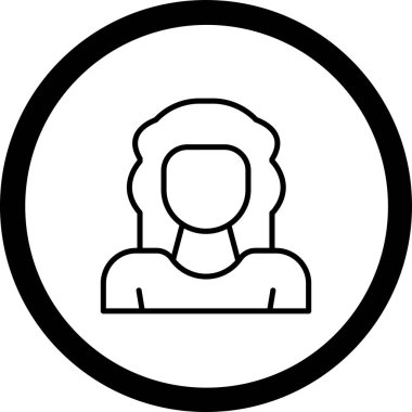 Avatar kadın ikon vektörü. Taslak profil işareti. izole kontur sembolü
