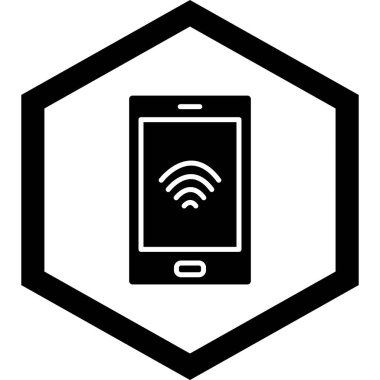 Soyut arkaplanda mobil simge izole edildi