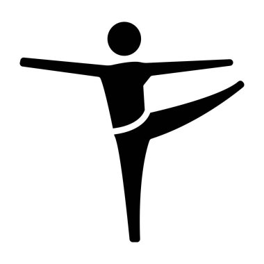 Bale dansçısının siluet ikonu. düz dizayn.