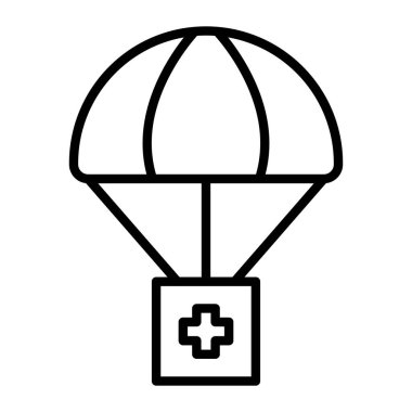 paraşüt hava balonu simgesi, taslak biçimi