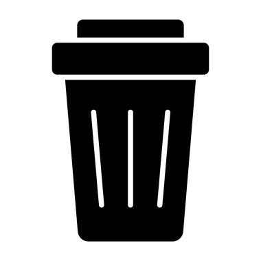 Çöp kutusu simgesi, vektör illüstrasyonu