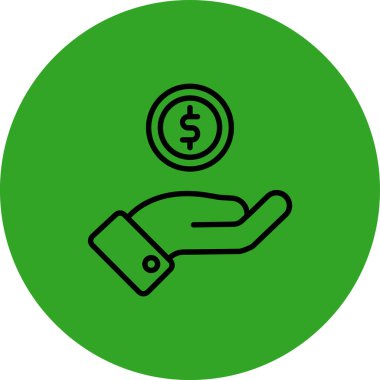Para vektör simgesi ile el grafik ve web tasarımı için modern illüstrasyon tasarımı
