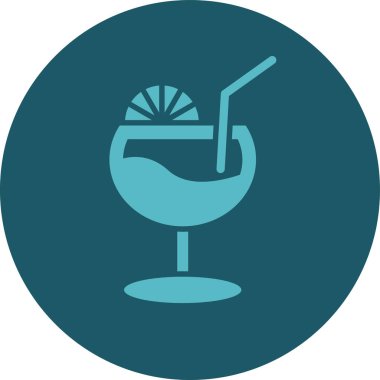 Kokteyl ikonu vektör illüstrasyonu