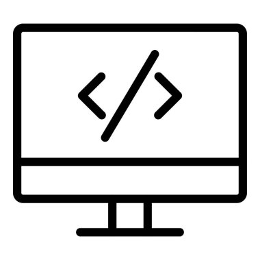 Bilgisayar. Web simgesi basit illüstrasyon