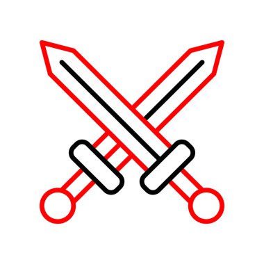 Bıçak vektör simgesi. Tarzıdır bicolor düz sembolü, yoğun kırmızı ve siyah renkleri, yuvarlak açılar, beyaz arka plan