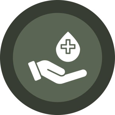 Kan damlası olan el, basit vektör simgesi