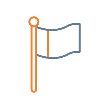 bayrak vektörü ince çizgi simgesi