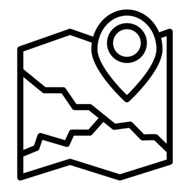 GPS harita simgesi dış hat vektörü. Harita yolu. harita konumu