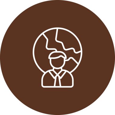 Elinde küresi olan bir adamın vektör çizimi