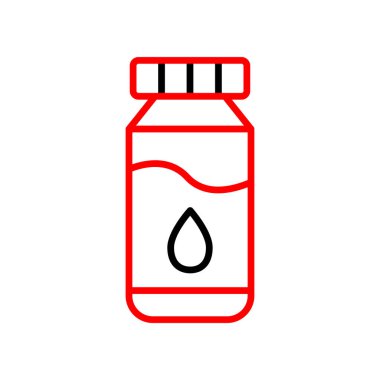 Bir şişe kan damlası ikonu. ince çizgi tasarımı