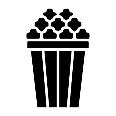 Patlamış mısır simgesi. Patlamış mısır vektör simgesi web için basit örnek