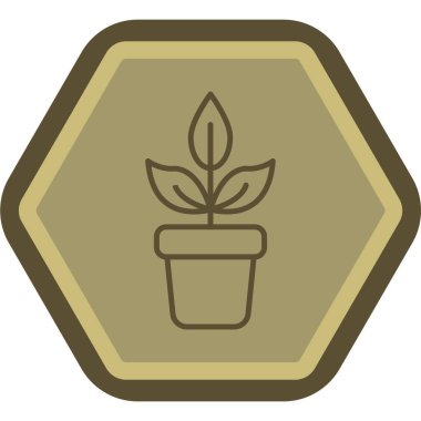 Bir bitki simgesinin vektör illüstrasyonu