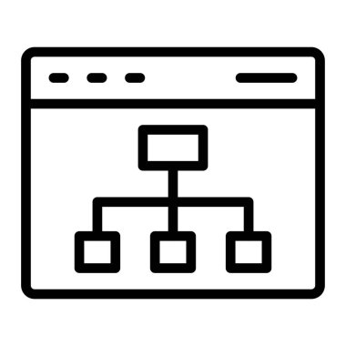 Ağ vektörü ince çizgi simgesi