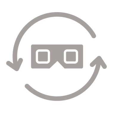 ok çizgisine sahip gözlük ve görüş gözlüğü ve görüş vektörü illüstrasyonunun biçim simgesi tasarımı